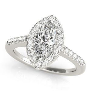 Marquise Halo Pavé Diamond Engagement Ring