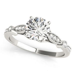 Vintage Milgrain Cathedral Round Engagement Ring