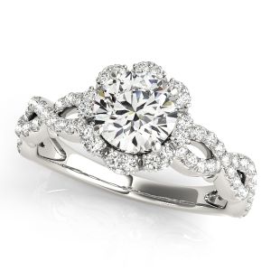 Floral Halo with Infinity Pavé Engagement Ring