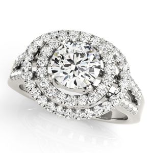Double Floating Halo Cathedral Engagement Ring