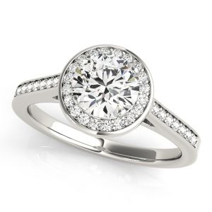 Halo Cathedral Round Engagement Ring