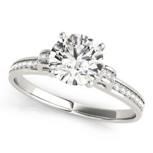 Channel Ribbon Round Engagement Ring