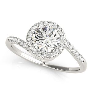 Halo Swirl Diamond Engagement Ring