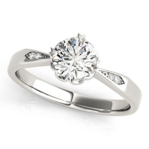 Round Diamond Tapered Pavé Engagement Ring