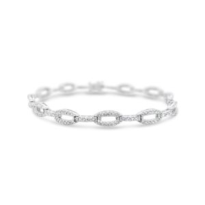 BLD4276BK007 Amazing Chain Shaped Bracelet with Luxury Embellishments