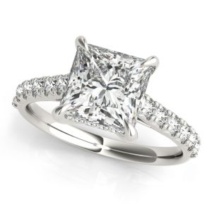 Princess Hidden Halo  Diamond Engagement Ring