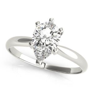Six Prongs Kinfe Edge Pear Shape Engagement Ring