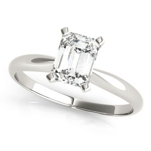 Knife Edge Solitaire Emerald Cut Engagement Ring