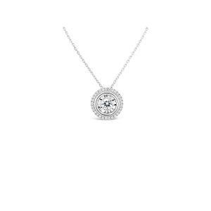 Halo Bazel Round Diamonds Pendant Necklace