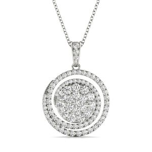 Swirl Diamonds Pendant Necklace